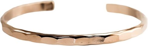 Wide Hammered Cuff Bracelet; 14K Gold Filled Bangle with Hammered Texture; Women's Stacking Cuff by Lotus Stone Jewelry (L, Gold) in Saudi Arabia