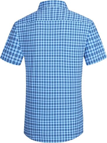 Alex Vando Mens Button Down Shirts Wrinkle Free 4-Way Stretch Short Sleeve Business Casual Shirt in Saudi Arabia