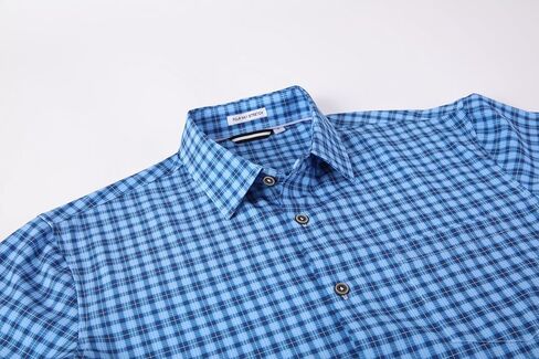 Alex Vando Mens Button Down Shirts Wrinkle Free 4-Way Stretch Short Sleeve Business Casual Shirt in Saudi Arabia