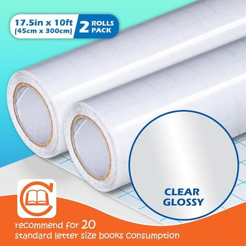 Olivo 2 Pack Contain Contact Paper Roll for Books Crafts 17.5in × 5ft peel and stick kostaive cover plastic in Kuwait