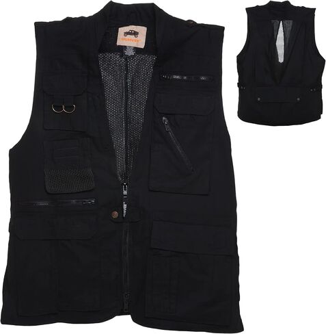 Humvee Safari Photography Vest For Men, Women, Unisex - Vest for Hunting, Fishing, Camping, Travel, Hiking, Outdoor - 100% Cotton, Khaki, Large, Christmas Gift in Kuwait