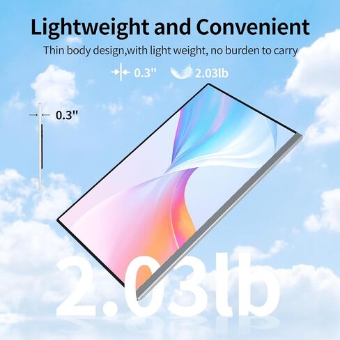 Triple Laptop Screen Extender, 14" 1080P FHD IPS Dual Portable Extended Monitor, USB C Travel for 12-16'' Laptop, 210°Rotation & Kickstand, Plug and Play, X90 (Windows Only) in Saudi Arabia