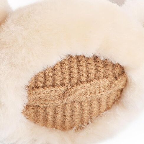 Harssidanzar Women's Winter Sheepskin Earmuffs - Foldable Outdoor Earwarmer HL303US in Saudi Arabia