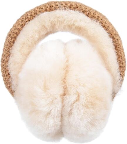 Harssidanzar Women's Winter Sheepskin Earmuffs - Foldable Outdoor Earwarmer HL303US in Saudi Arabia