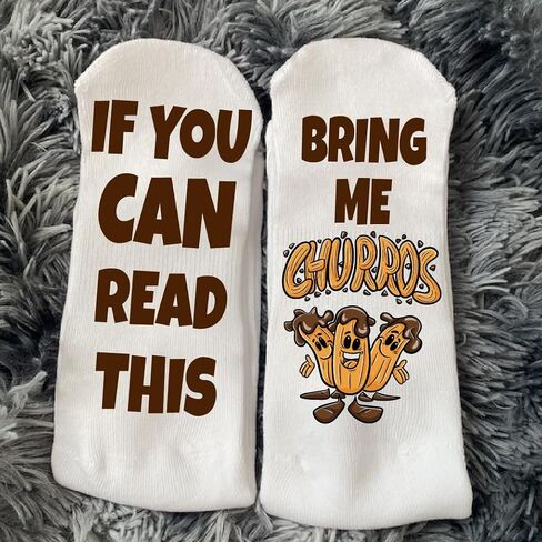 Funky Fun Socks With Sayings Food Themed Collection- Bring me a Tiramisu Italian Pastries Socks, Women's Classic Novelty Crew Socks, Women's Fun Food & Drink Crew Socks in Kuwait