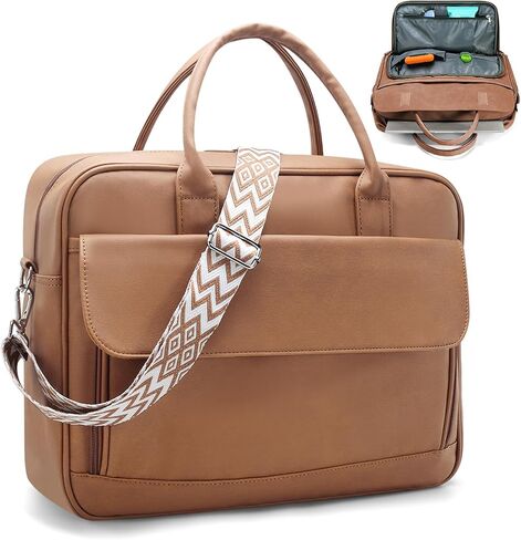 Teacher Tote Bag for Women 17inch PU Leather Laptop Briefcase Nurse Bags Professional Work Bags For Nursing, School, College in Saudi Arabia