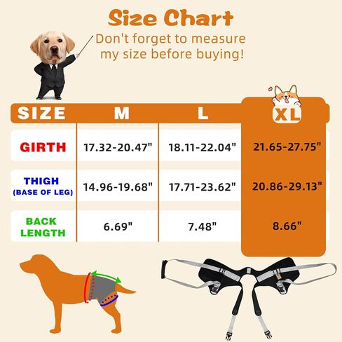 Dog Lift Harness for Large Dogs,Dog Sling for Back Legs,with Handle,Rear Leg Support/Walk/Up Stairs/Dogs Joint Injuries/Arthritis in Saudi Arabia