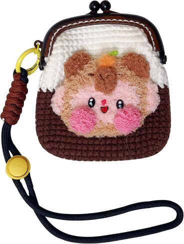 Handmade Cute Bear Ladies Coin Purse Wrist Wallet Mini Kiss Lock Coin Pouch Ideal Portable Coin Purse For Men And Women (bear bag) in Saudi Arabia