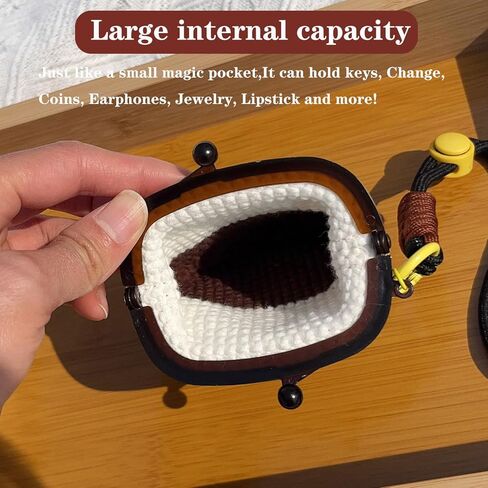 Handmade Cute Bear Ladies Coin Purse Wrist Wallet Mini Kiss Lock Coin Pouch Ideal Portable Coin Purse For Men And Women (bear bag) in Saudi Arabia