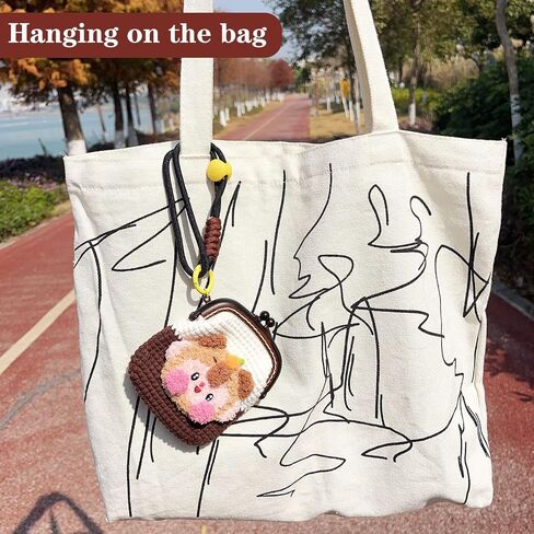 Handmade Cute Bear Ladies Coin Purse Wrist Wallet Mini Kiss Lock Coin Pouch Ideal Portable Coin Purse For Men And Women (bear bag) in Saudi Arabia