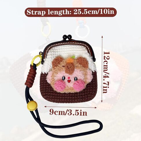 Handmade Cute Bear Ladies Coin Purse Wrist Wallet Mini Kiss Lock Coin Pouch Ideal Portable Coin Purse For Men And Women (bear bag) in Saudi Arabia