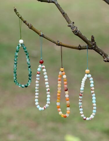 Handmade Natural Gemstone Beaded Charm Cell Phone Camera Lanyard, Stanley Cup Accessories, Wrist Strap, Phone Chain String, Keychain Decor for Wallet (Shoushan Stone A) in Saudi Arabia
