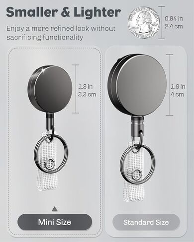 Uniclife 2 Pack Metal Retractable Keychain Heavy Duty Retractable Badge Reel for Badge Holder All Metal Casing with Stainless Steel Spring Coil 27.5 Inch Nylon Rope Belt Clip and Key Ring in Kuwait