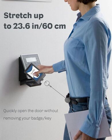 Uniclife 2 Pack Metal Retractable Keychain Heavy Duty Retractable Badge Reel for Badge Holder All Metal Casing with Stainless Steel Spring Coil 27.5 Inch Nylon Rope Belt Clip and Key Ring in Kuwait