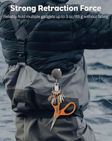 Uniclife 2 Pack Metal Retractable Keychain Heavy Duty Retractable Badge Reel for Badge Holder All Metal Casing with Stainless Steel Spring Coil 27.5 Inch Nylon Rope Belt Clip and Key Ring in Kuwait