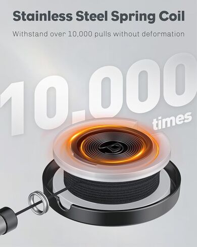 Uniclife 2 Pack Metal Retractable Keychain Heavy Duty Retractable Badge Reel for Badge Holder All Metal Casing with Stainless Steel Spring Coil 27.5 Inch Nylon Rope Belt Clip and Key Ring in Kuwait