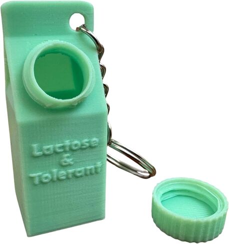 Lactose and Tolerant Pill Holder Milk Carton Keychain backpack purse handbag (Pink) in Kuwait