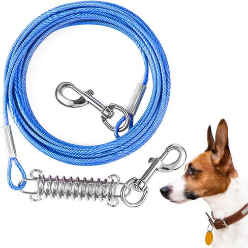 Tie Out Cable for Dogs,30FT Dog Leads,Heavy Duty Dog Tie Out Cable for Large Dogs Up to 125lbs,Durable Dog Runner Tether Line for Outdoor,Yard in Kuwait