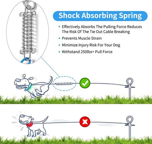 Tie Out Cable for Dogs,30FT Dog Leads,Heavy Duty Dog Tie Out Cable for Large Dogs Up to 125lbs,Durable Dog Runner Tether Line for Outdoor,Yard in Kuwait