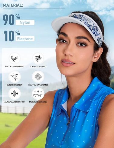 Soneven Womens Sport Visor Adjustable Lightweight Golf Visor UV Protection Running Cap Tennis Hats in Saudi Arabia