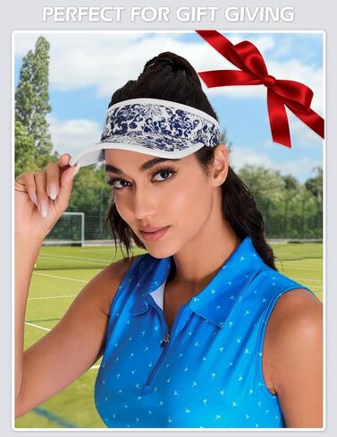 Soneven Womens Sport Visor Adjustable Lightweight Golf Visor UV Protection Running Cap Tennis Hats in Saudi Arabia