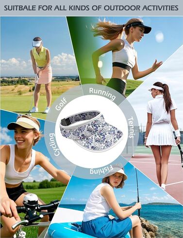 Soneven Womens Sport Visor Adjustable Lightweight Golf Visor UV Protection Running Cap Tennis Hats in Saudi Arabia