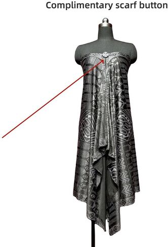 التصميم الأصلي Retro 20's Fashion Milk Silk Plick Image Hot Gold Gold Assuit Phoil Print Ladies Party Beach Sun Sun Dickf Shaw Making Cloth (黑银色) in Kuwait