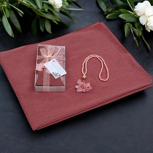 SAIKA 4 PCS Muslim Women Soft Premium Hijab, Scarves Shawl, Long Scarf Wrap, Scarves with Gift package, Islamic gift for her (ROSE) in Kuwait