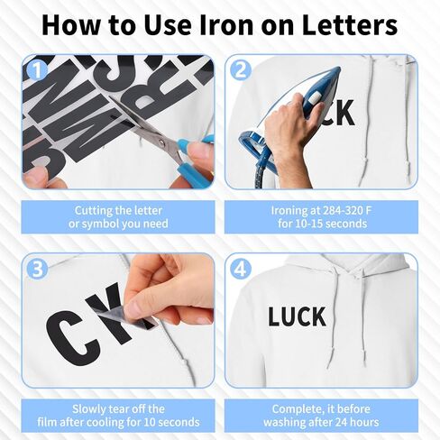 10 Sheets 440 Pieces Iron on Letters for Clothing, 2 Inch Heat Transfer Letters, White Iron on Vinyl Letters with A-Z PU Alphabets Sticker for Fabric, Jersey T-Shirt Printing DIY Craft in Saudi Arabia