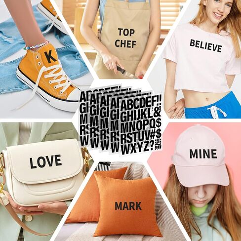 10 Sheets 440 Pieces Iron on Letters for Clothing, 2 Inch Heat Transfer Letters, White Iron on Vinyl Letters with A-Z PU Alphabets Sticker for Fabric, Jersey T-Shirt Printing DIY Craft in Saudi Arabia