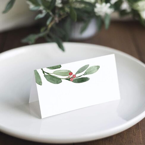 مجموعات Bliss Collections Greenery Watercolor Place Cards لحضور حفل زفاف أو حفلة ، وبطاقات مكان للجلوس للطاولات ، وسجلت لسهولة الطي ، و 50 حزمة ، و 2 × 3.5 بوصة in Saudi Arabia