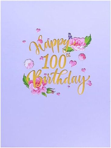 90th Birthday Card, Happy Birthday Card, Elegant Pop Up Cards with 3D Design Flowers for Women, Includes Note for Personal Wishes - Perfect Birthday Gifts for Her, Mom, Girlfriend (90th Birthday Card) in Saudi Arabia