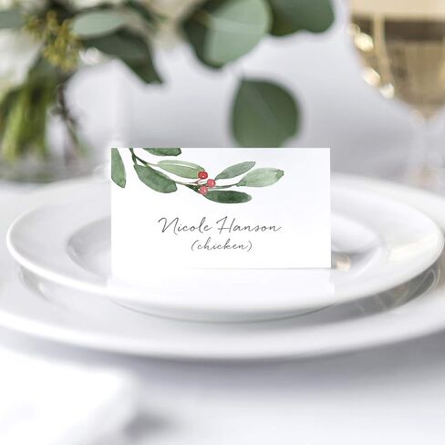 مجموعات Bliss Collections Greenery Watercolor Place Cards لحضور حفل زفاف أو حفلة ، وبطاقات مكان للجلوس للطاولات ، وسجلت لسهولة الطي ، و 50 حزمة ، و 2 × 3.5 بوصة in Saudi Arabia