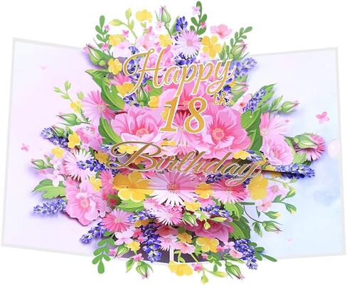 90th Birthday Card, Happy Birthday Card, Elegant Pop Up Cards with 3D Design Flowers for Women, Includes Note for Personal Wishes - Perfect Birthday Gifts for Her, Mom, Girlfriend (90th Birthday Card) in Saudi Arabia