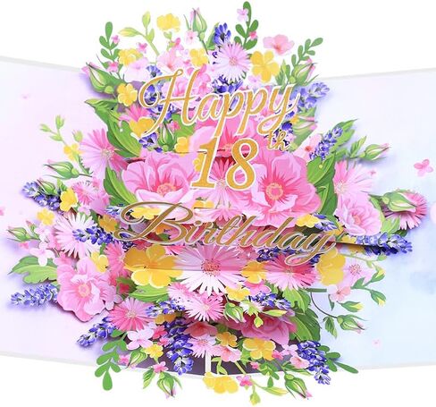 90th Birthday Card, Happy Birthday Card, Elegant Pop Up Cards with 3D Design Flowers for Women, Includes Note for Personal Wishes - Perfect Birthday Gifts for Her, Mom, Girlfriend (90th Birthday Card) in Saudi Arabia