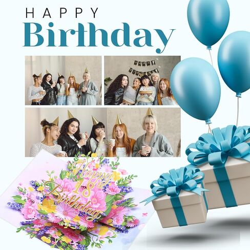 90th Birthday Card, Happy Birthday Card, Elegant Pop Up Cards with 3D Design Flowers for Women, Includes Note for Personal Wishes - Perfect Birthday Gifts for Her, Mom, Girlfriend (90th Birthday Card) in Saudi Arabia