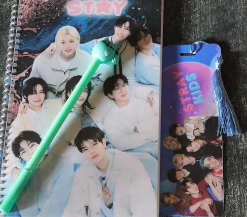 Kpop Stray Lined Notebook Spiral Bound 6x9, K-Pop Gifts For Teens, Cute School Supplies Aesthetic Writing Journal A5 Stationery Set For Women With Matching Bookmark & Pen (Stay) in Saudi Arabia