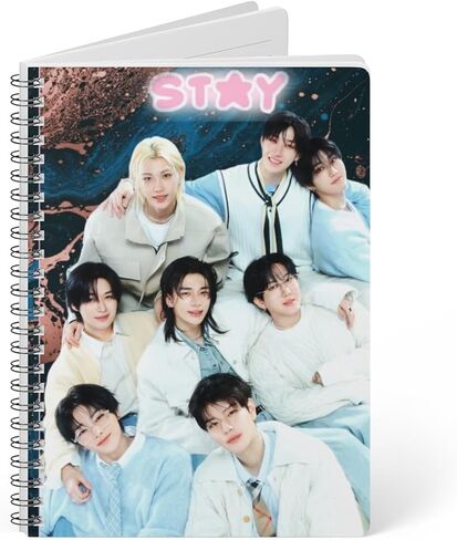 Kpop Stray Lined Notebook Spiral Bound 6x9, K-Pop Gifts For Teens, Cute School Supplies Aesthetic Writing Journal A5 Stationery Set For Women With Matching Bookmark & Pen (Stay) in Saudi Arabia