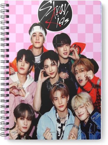 Kpop Stray Lined Notebook Spiral Bound 6x9, K-Pop Gifts For Teens, Cute School Supplies Aesthetic Writing Journal A5 Stationery Set For Women With Matching Bookmark & Pen (Stay) in Saudi Arabia