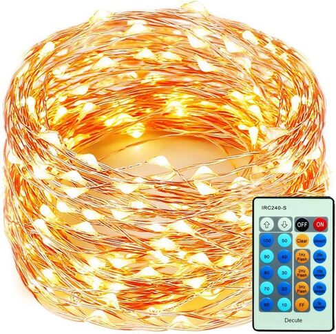 Decute 164FT 500LED Christmas Fairy String Lights Dimmable with Remote Control Copper Wire Starry Lights with UL Cerficated Decorative for Party Wedding Bedroom Christmas Tree Warm White in Kuwait