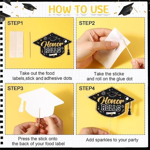 Hoolerry 21 PCS Treguation Bar Bar Signs Puffet Labels مجموعة 10 بوصة علامة بوفيه الحفلات مع ملصقات طعام الحلوى لإطار لوازم حفلات التخرج (Red ، White) in Kuwait