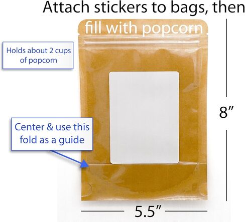 Winnie the Pooh Baby Shower Popcorn Bag & Sticker Favors (Kraft Stand up Bags & Stickers 30 COUNT) in Kuwait