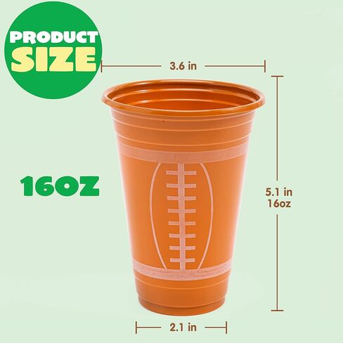 Joyin 24 PCS Football Plastic Cups ، 16oz يمكن التخلص من الكؤوس لكرة القدم بشكل كبير للحدث الرياضي ، لوازم حفلات كرة القدم ، زخارف حفلات الأدوات المائدة العطلات in Saudi Arabia