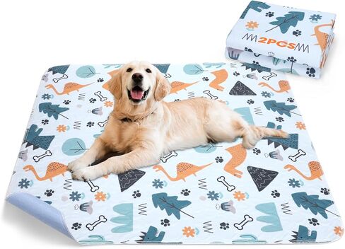 Washable Pee Pads for Dogs, 2 Pack Large 36"x41" Super Absorbent Reusable Dog Training Pads, 100% Waterproof Non-Slip Pee Pads Whelping Puppy Pads Dog Playpen Indoor Dog Pee Pads Dog Mat Pet Supplies in Kuwait