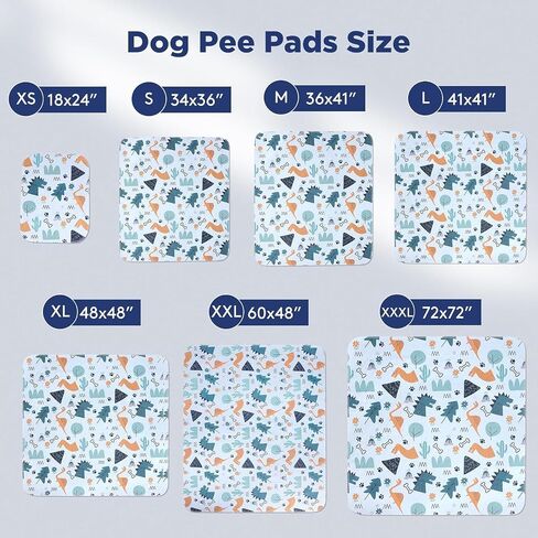 Washable Pee Pads for Dogs, 2 Pack Large 36"x41" Super Absorbent Reusable Dog Training Pads, 100% Waterproof Non-Slip Pee Pads Whelping Puppy Pads Dog Playpen Indoor Dog Pee Pads Dog Mat Pet Supplies in Kuwait