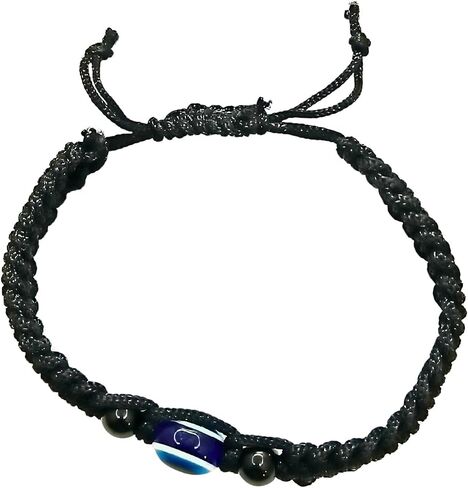 Evil Eye Bracelets for Women Men Handmade Braided Kabbalah Bracelet Good Luck Protection Bracelet Rope Cord Thread Friendship Adjustable String Minimalist Jewelry (black) in Saudi Arabia