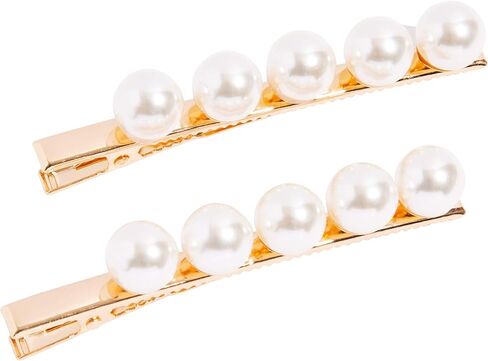 L. Erickson Etta Pearl Pinch Clip 2 -Pack - Cream Pearl/Gold in Kuwait