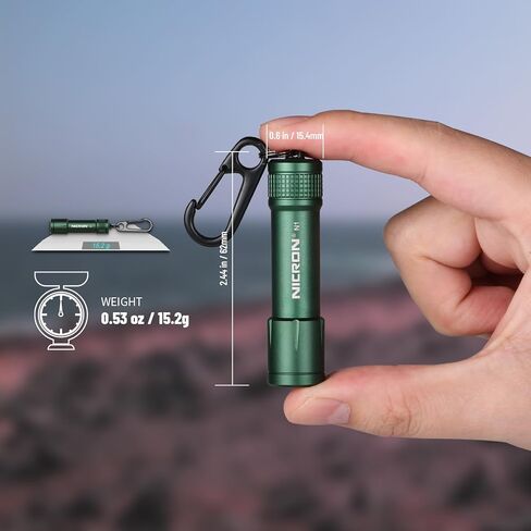 NICRON EDC Keychain Flashlight N1 Mini LED Light with AAA Battery, Portable Mini Light IPX7 Waterproof Build for Outdoor Camping etc. in Saudi Arabia