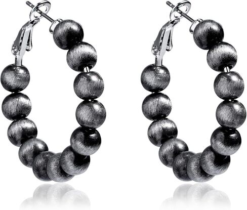 Navajo Pearls Dangle Chunky Hoop Earrings for Women Hypoallergenic Vintage Western Cowgirl Jewelry-Small in Saudi Arabia