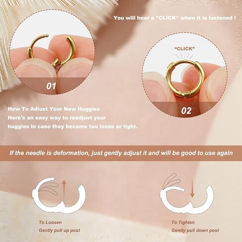 3 Pairs Gold Hoop Earrings Set: 14K Gold Plated Hypoallergenic Stud Earrings Dangle Cartilage Huggie Hoop Earrings for Women Fashion Gold Jewelry for Women Gifts in Saudi Arabia